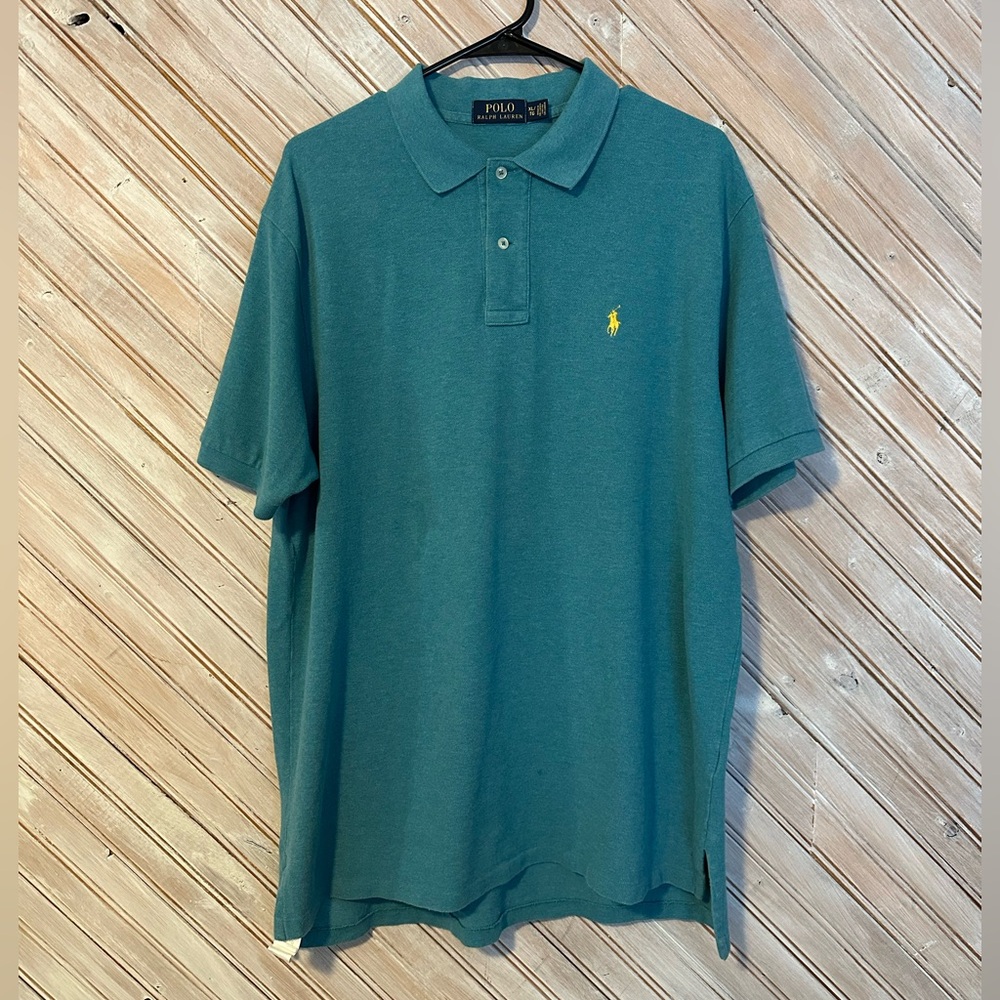 Polo Ralph Lauren Teal w/ Yellow Embroidered Logo Collared Short Sleeve
